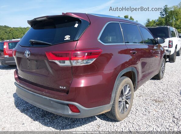 5TDKZRFH5JS286863 2018 TOYOTA HIGHLANDER Темно-бордовый Задняя правая четверть
