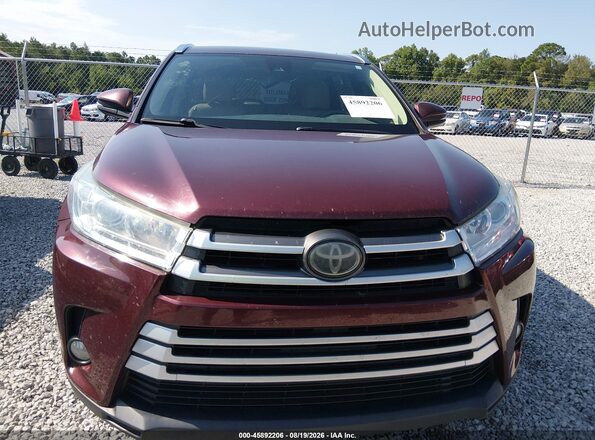 5TDKZRFH5JS286863 2018 TOYOTA HIGHLANDER Темно-бордовый Вид щитка приборов
