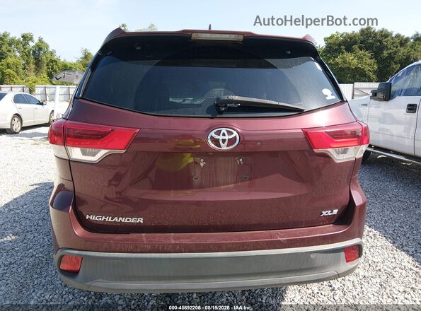 5TDKZRFH5JS286863 2018 TOYOTA HIGHLANDER Темно-бордовый 