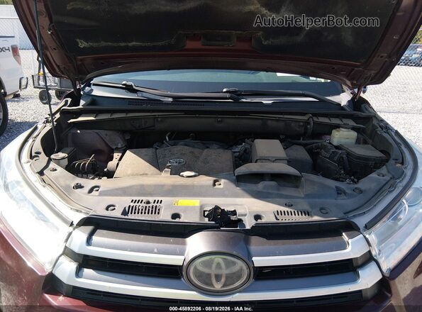 5TDKZRFH5JS286863 2018 TOYOTA HIGHLANDER Темно-бордовый Вид сзади