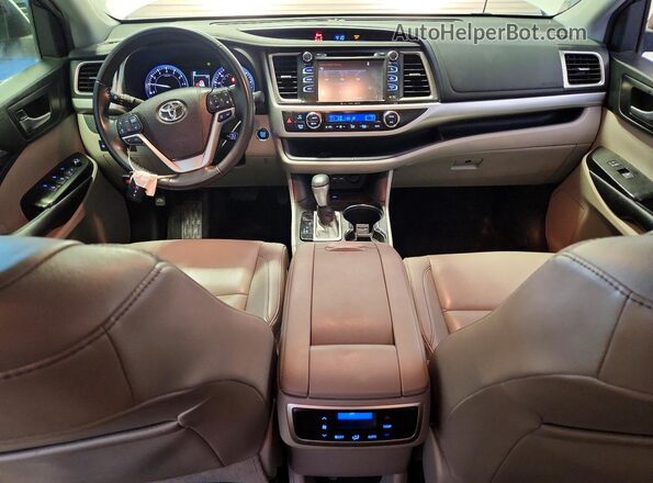 5TDKZRFH5KS566381 2019 TOYOTA HIGHLANDER White Widok deski rozdzielczej