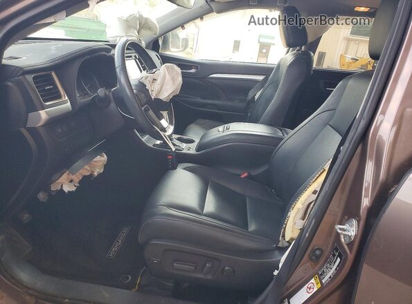 5TDKZRFH6HS223880 2017 TOYOTA HIGHLANDER Brown Widok wnętrza z przodu