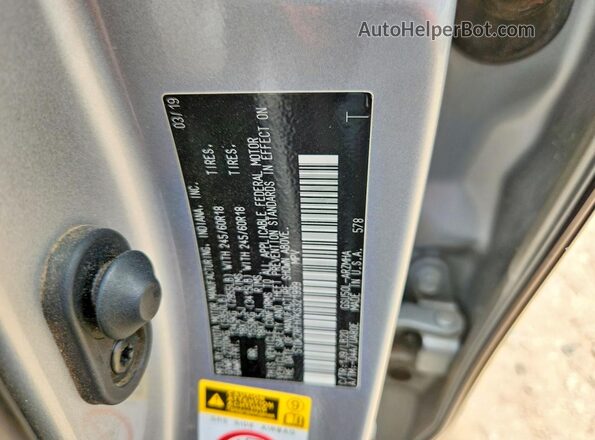 5TDKZRFH7KS321999 2019 TOYOTA HIGHLANDER Silver Widok naklejki z numerem VIN