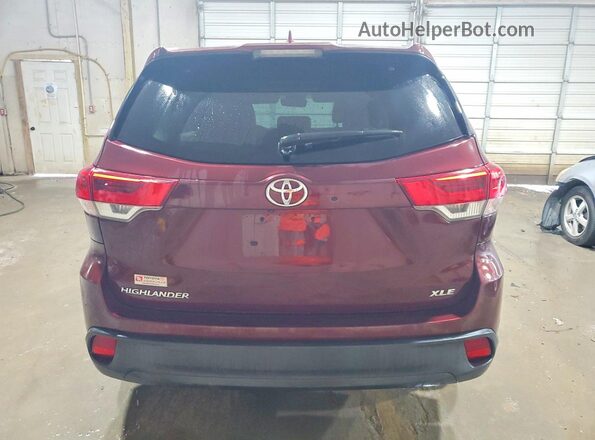 5TDKZRFH9HS233237 2017 TOYOTA HIGHLANDER Burgundy უკანა ხედი