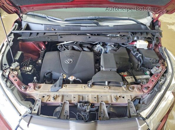 5TDKZRFH9HS233237 2017 TOYOTA HIGHLANDER Burgundy ძრავის განყოფილების ხედი