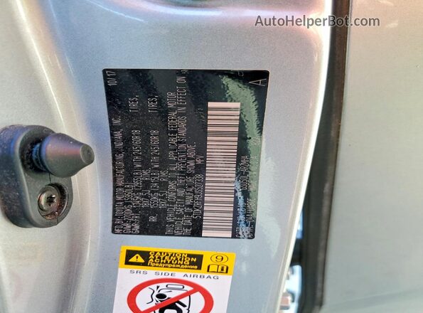 5TDKZRFH9JS527338 2018 TOYOTA HIGHLANDER Серебряный Панорамный вид салона 360°