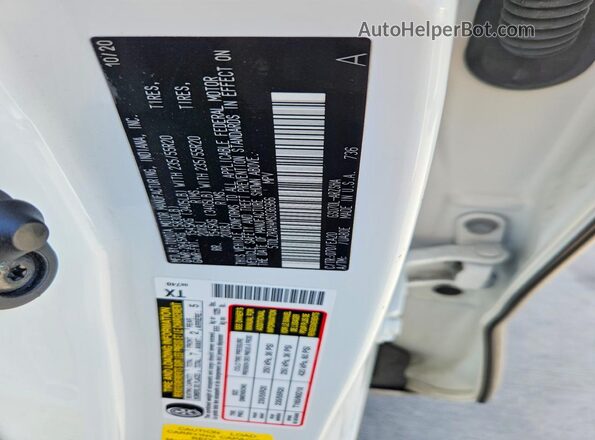 5TDLZRAH4MS036966 2021 TOYOTA HIGHLANDER Белый Вид наклейки с VIN-кодом
