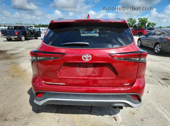 5TDLZRAH4MS067635 2021 TOYOTA HIGHLANDER Красный Вид сзади