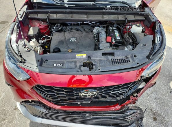 5TDLZRAH4MS067635 2021 TOYOTA HIGHLANDER Красный Вид подкапотного пространства