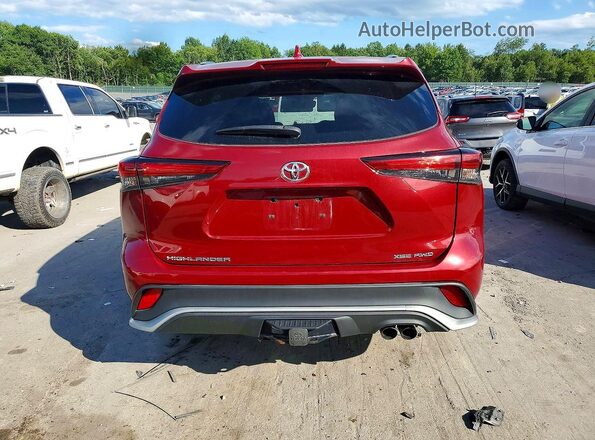 5TDLZRBH4MS154076 2021 TOYOTA HIGHLANDER Red Вид ззаду