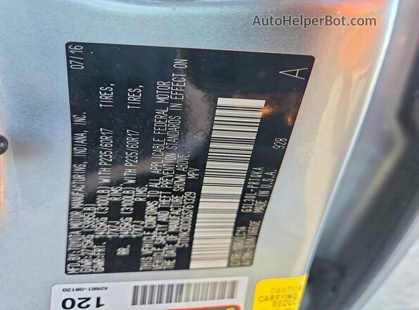 5TDYK3DC0GS761329 2016 TOYOTA SIENNA Серебряный Панорамный вид салона 360°