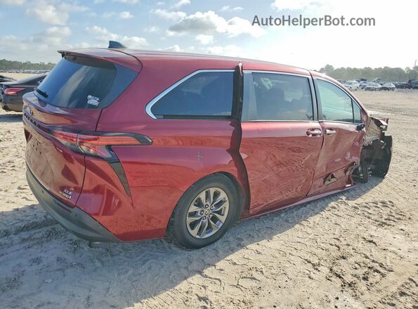 5TDYRKEC0NS076250 2022 TOYOTA SIENNA Темно-бордовый Задняя правая четверть