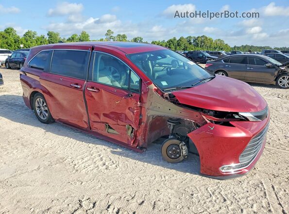 5TDYRKEC0NS076250 2022 TOYOTA SIENNA Темно-бордовый Передняя правая четверть