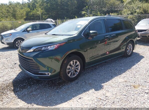 5TDYRKEC8NS127994 2022 TOYOTA SIENNA Green წინა მარცხენა ხედი სამი მეოთხედიდან