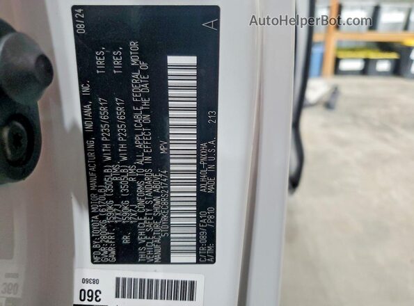 5TDYRKEC8RS217474 2024 TOYOTA SIENNA White Սալոնի 360 աստիճան տեսք