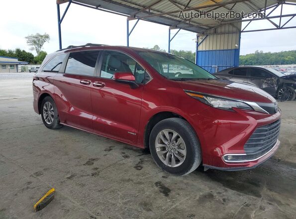 5TDYRKEC9MS009581 2021 TOYOTA SIENNA Бордовый Передняя правая четверть