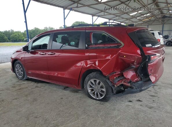 5TDYRKEC9MS009581 2021 TOYOTA SIENNA Бордовый Задняя левая четверть