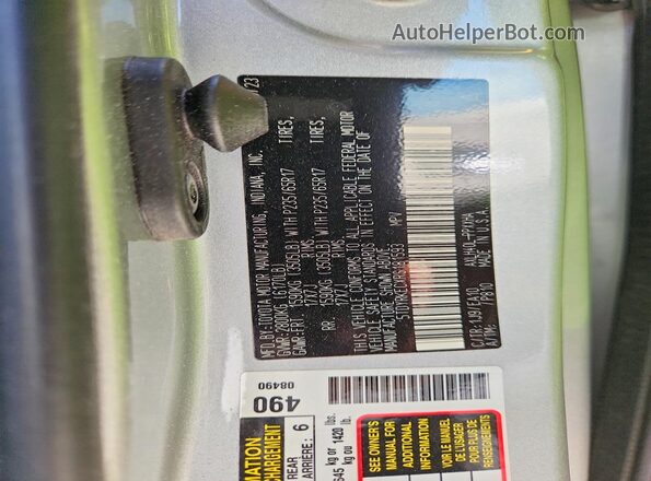 5TDYRKECXRS181593 2024 TOYOTA SIENNA Silver VIN կոդի պիտակի տեսք