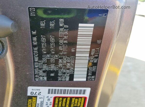5TDYSKFC4PS082039 2023 TOYOTA SIENNA Gray VIN կոդի պիտակի տեսք