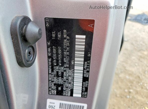 5TDYSKFC7PS087574 2023 TOYOTA SIENNA Silver Вид наклейки з VIN-кодом