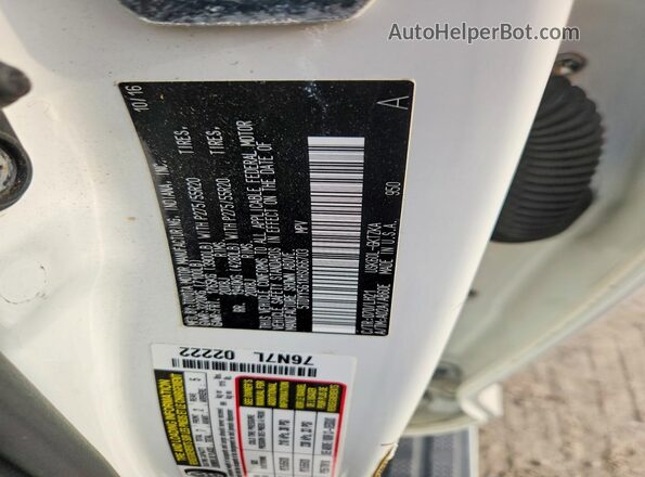 5TDYY5G1XHS066703 2017 TOYOTA SEQUOIA White Widok naklejki z numerem VIN
