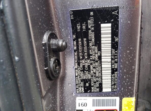 5TDYZ3DC2HS821771 2017 TOYOTA SIENNA Серый Вид наклейки с VIN-кодом