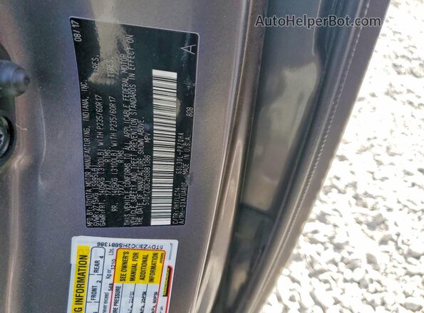 5TDYZ3DC2HS881386 2017 TOYOTA SIENNA Charcoal Vista de la etiqueta del VIN