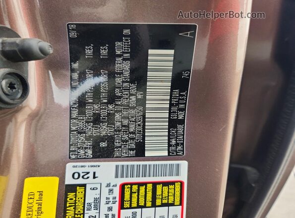 5TDYZ3DC2KS976750 2019 TOYOTA SIENNA Tan Вид наклейки з VIN-кодом