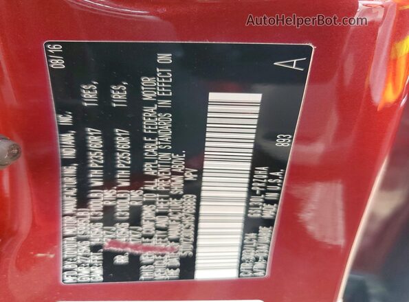 5TDYZ3DC5HS768869 2017 TOYOTA SIENNA Burgundy VIN կոդի պիտակի տեսք