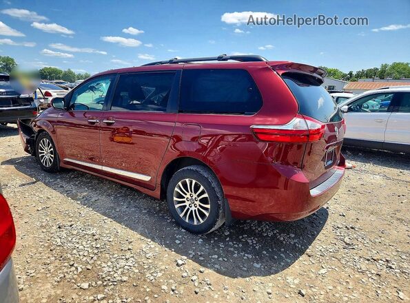 5TDYZ3DCXJS950010 2018 TOYOTA SIENNA Burgundy Trasero izquierdo