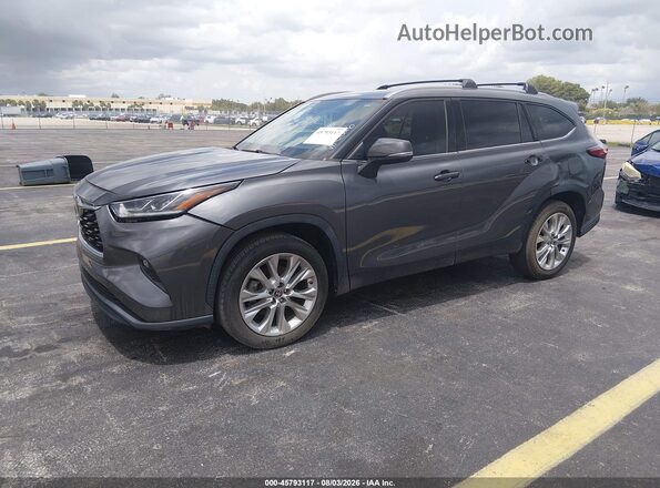 5TDYZRAH0MS535026 2021 TOYOTA HIGHLANDER Gray წინა მარცხენა ხედი სამი მეოთხედიდან