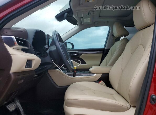 5TDYZRAH9MS522002 2021 TOYOTA HIGHLANDER Red Widok wnętrza z przodu