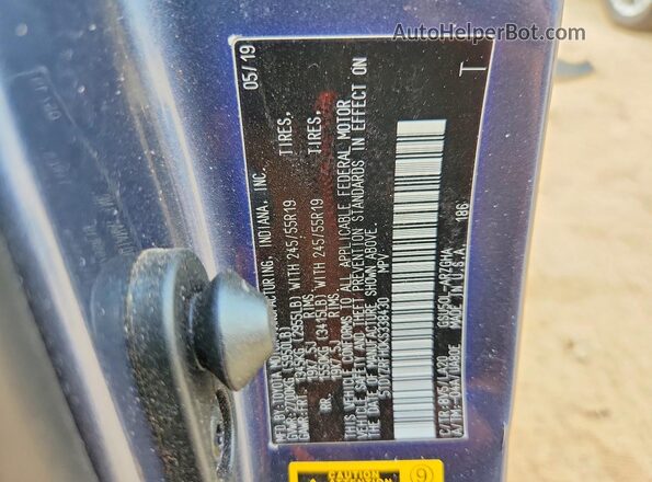 5TDYZRFH0KS338430 2019 TOYOTA HIGHLANDER Синий Панорамный вид салона 360°