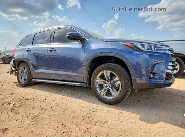 5TDYZRFH0KS338430 2019 TOYOTA HIGHLANDER Синий Передняя правая четверть