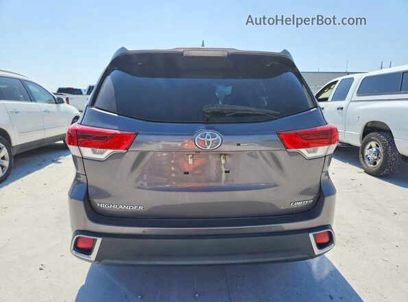 5TDYZRFH3KS319810 2019 TOYOTA HIGHLANDER Серый Вид сзади