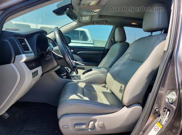 5TDYZRFH3KS319810 2019 TOYOTA HIGHLANDER Серый Вид салона спереди