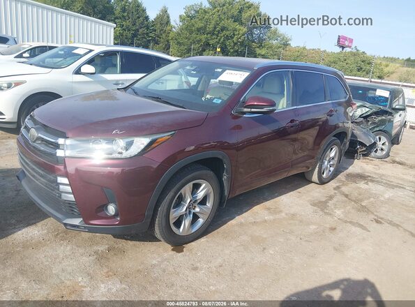 5TDYZRFH5HS193121 2017 TOYOTA HIGHLANDER Red Առջևի ձախ երեք քառորդ տեսարան