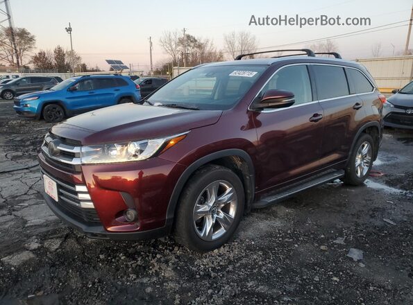 5TDYZRFH6JS245037 2018 TOYOTA HIGHLANDER Maroon Հետևի ձախ
