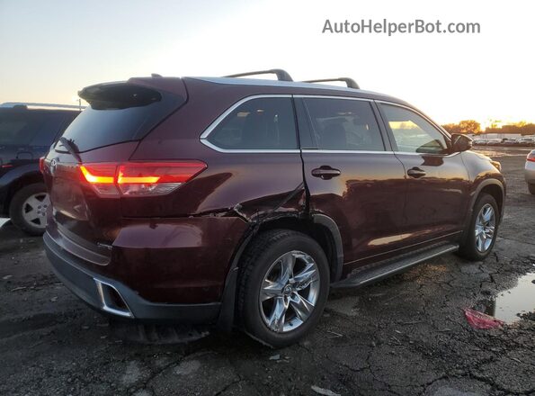 5TDYZRFH6JS245037 2018 TOYOTA HIGHLANDER Maroon Առջևի վահանակի տեսք