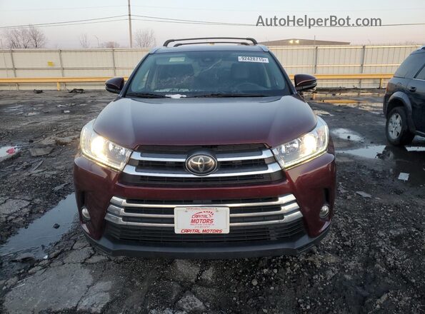 5TDYZRFH6JS245037 2018 TOYOTA HIGHLANDER Maroon VIN կոդի պիտակի տեսք