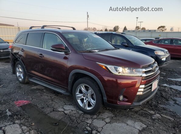 5TDYZRFH6JS245037 2018 TOYOTA HIGHLANDER Maroon Հետևի նստատեղերի տեսք