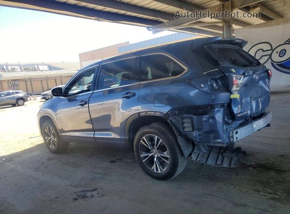 5TDZARFH0JS034377 2018 TOYOTA HIGHLANDER Blue Задня ліва чверть