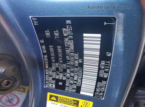 5TDZARFH0JS034377 2018 TOYOTA HIGHLANDER Blue Панорамний вид салону 360°