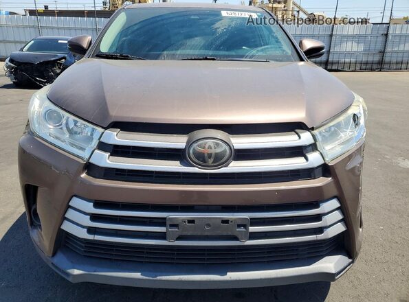 5TDZARFH3JS037290 2018 TOYOTA HIGHLANDER Brown Vista frontal