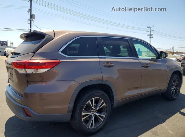 5TDZARFH3JS037290 2018 TOYOTA HIGHLANDER Brown Trasero derecho