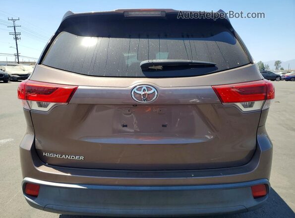 5TDZARFH3JS037290 2018 TOYOTA HIGHLANDER Brown Vista trasera