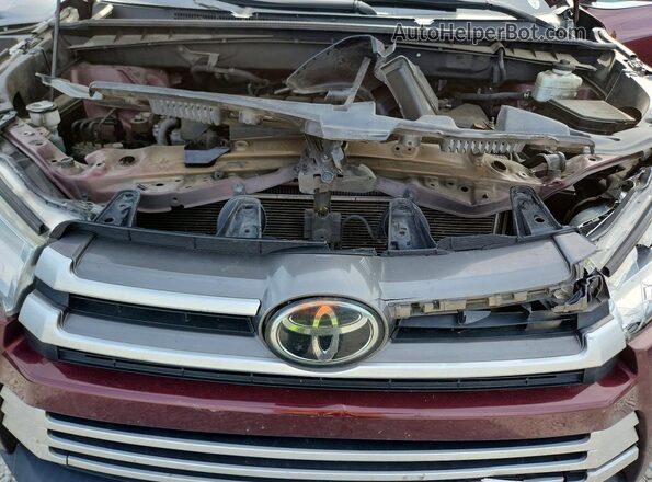 5TDZARFH6JS039986 2018 TOYOTA HIGHLANDER Burgundy Вид підкапотного простору