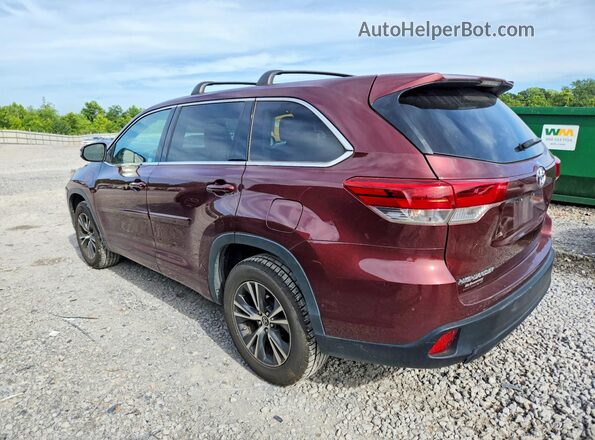 5TDZARFH6JS039986 2018 TOYOTA HIGHLANDER Burgundy Задня ліва чверть