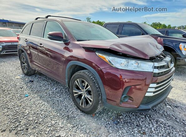 5TDZARFH6JS039986 2018 TOYOTA HIGHLANDER Burgundy Передня права чверть