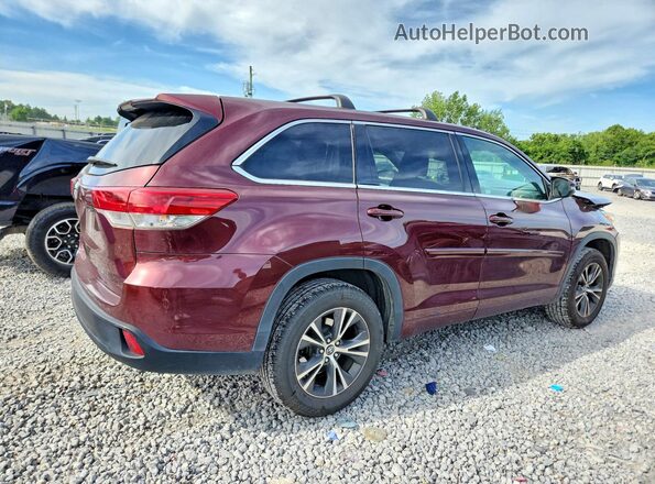 5TDZARFH6JS039986 2018 TOYOTA HIGHLANDER Burgundy Задня права чверть
